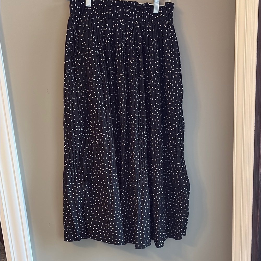 Amazon Blue Smocked A-Line Midi Skirt
